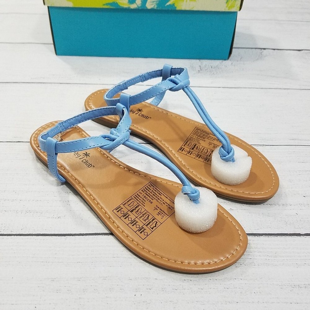 Montego Bay Club Meade Knot Thong Sandals Women's Size 7 - Blue